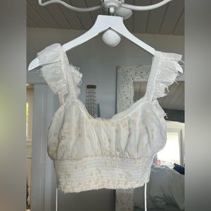 White Cropped Tank Top